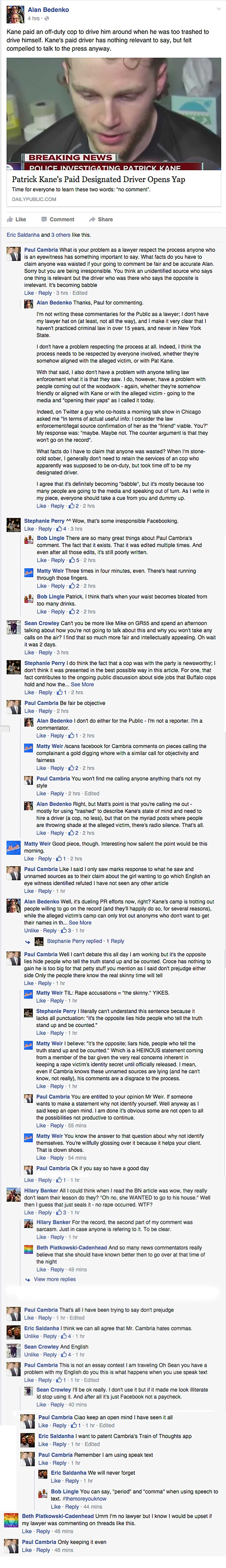 Illustration for article titled Patrick Kane's Lawyer Is Arguing With People On Facebook
